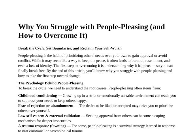 write engaging blog posts or articles on selfhelp and mental health